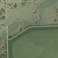 Second close-up of the map of Archer, Nebraska print showing more streets and buildings