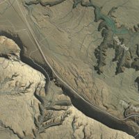 Second close-up of the map of Arches National Park, Utah print showing more streets and buildings
