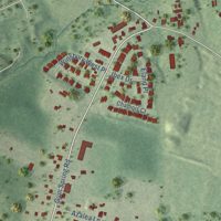 Second close-up of the map of Arcola, Virginia print showing more streets and buildings