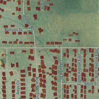 Second close-up of the map of Ardmore, Alabama print showing more streets and buildings