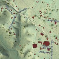 Second close-up of the map of Ardmore, Tennessee print showing more streets and buildings