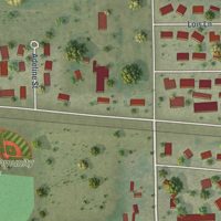 Second close-up of the map of Arena, Wisconsin print showing more streets and buildings