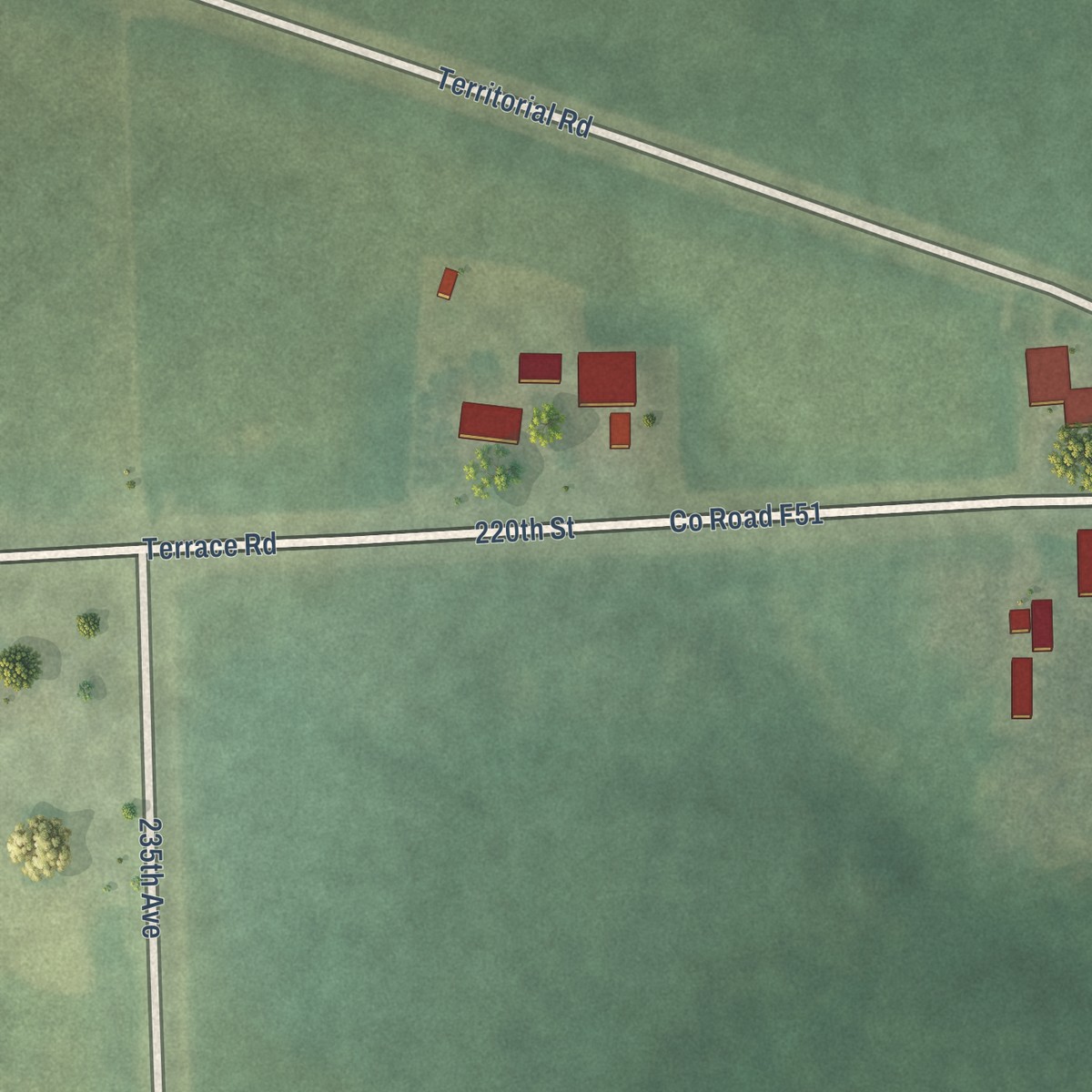Second close-up of the map of Argo, Iowa print showing more streets and buildings