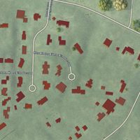 Second close-up of the map of Argonne Forest, Georgia print showing more streets and buildings