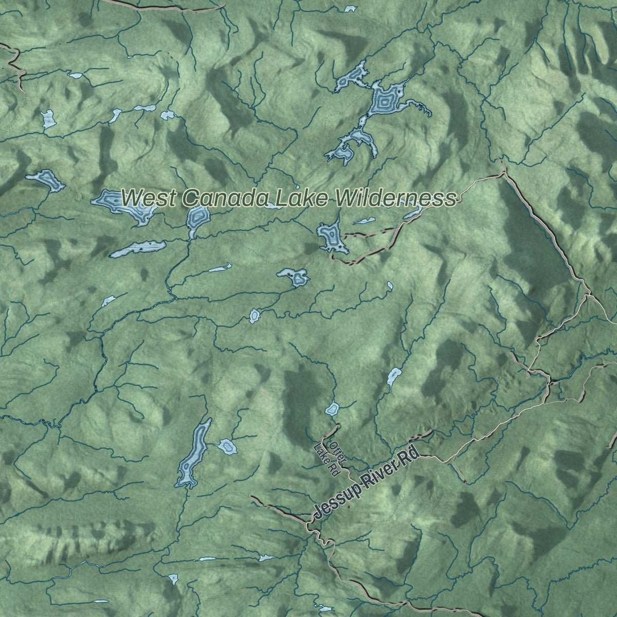 Second close-up of the map of Arietta, New York print showing more streets and buildings