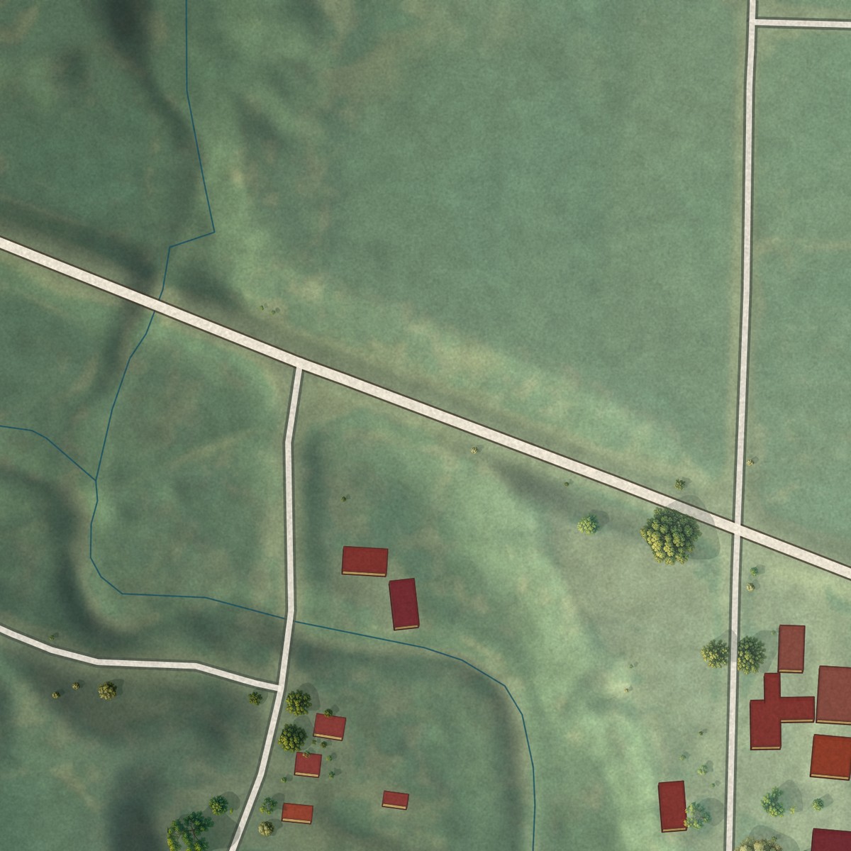 Second close-up of the map of Arkansaw, Wisconsin print showing more streets and buildings