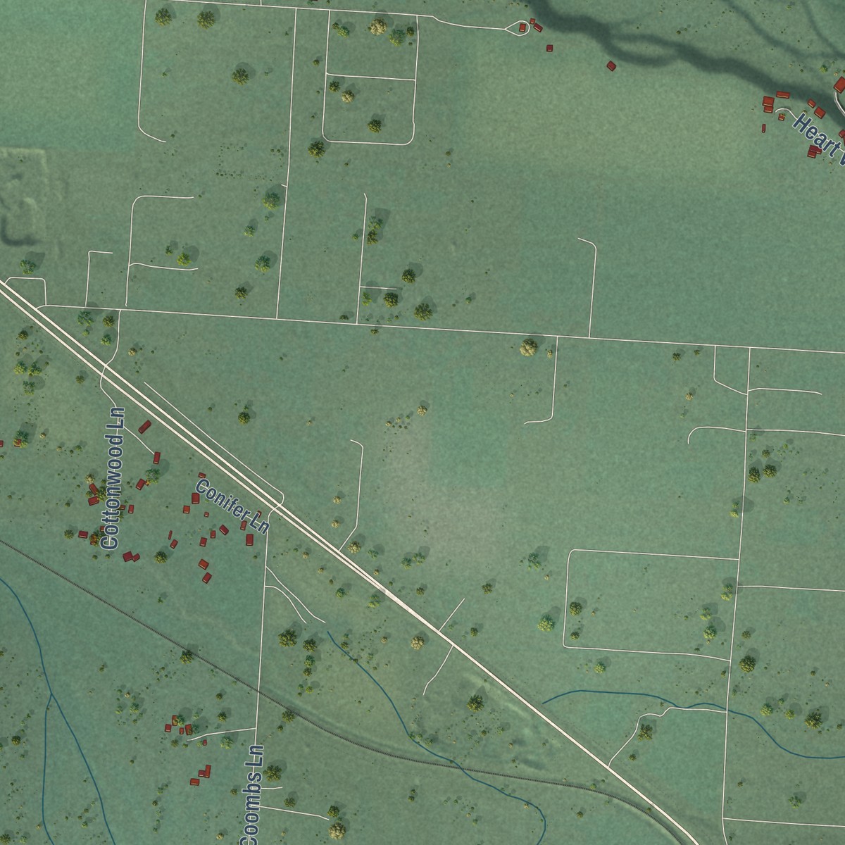 Second close-up of the map of Arlee, Montana print showing more streets and buildings