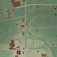 Second close-up of the map of Arlington, Georgia print showing more streets and buildings