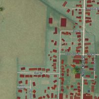 Second close-up of the map of Arlington, Ohio print showing more streets and buildings