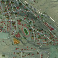 Second close-up of the map of Arlington, Oregon print showing more streets and buildings