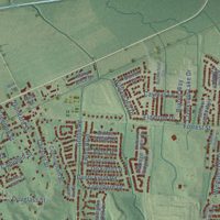 Second close-up of the map of Arlington, Tennessee print showing more streets and buildings