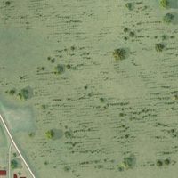 Second close-up of the map of Arlington, Wisconsin print showing more streets and buildings
