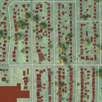 Second close-up of the map of Armatage, Minnesota print showing more streets and buildings