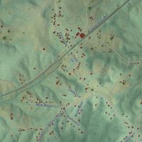 Second close-up of the map of Arrington, Virginia print showing more streets and buildings