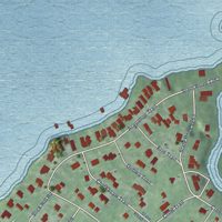 Second close-up of the map of Arrowhead Beach, North Carolina print showing more streets and buildings