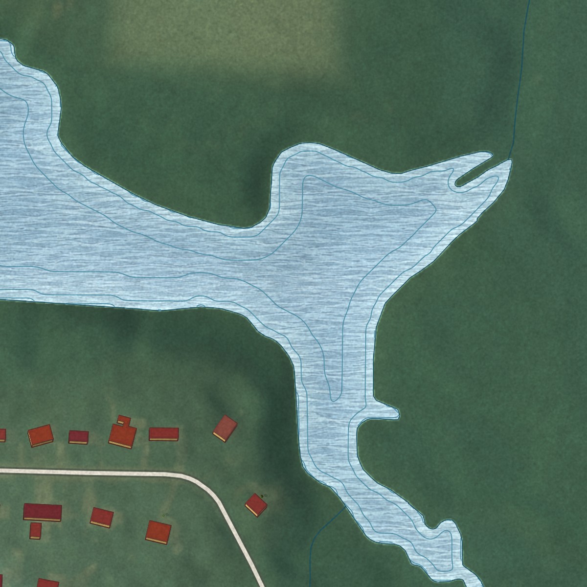 Second close-up of the map of Arrowhead Lake, New Jersey print showing more streets and buildings