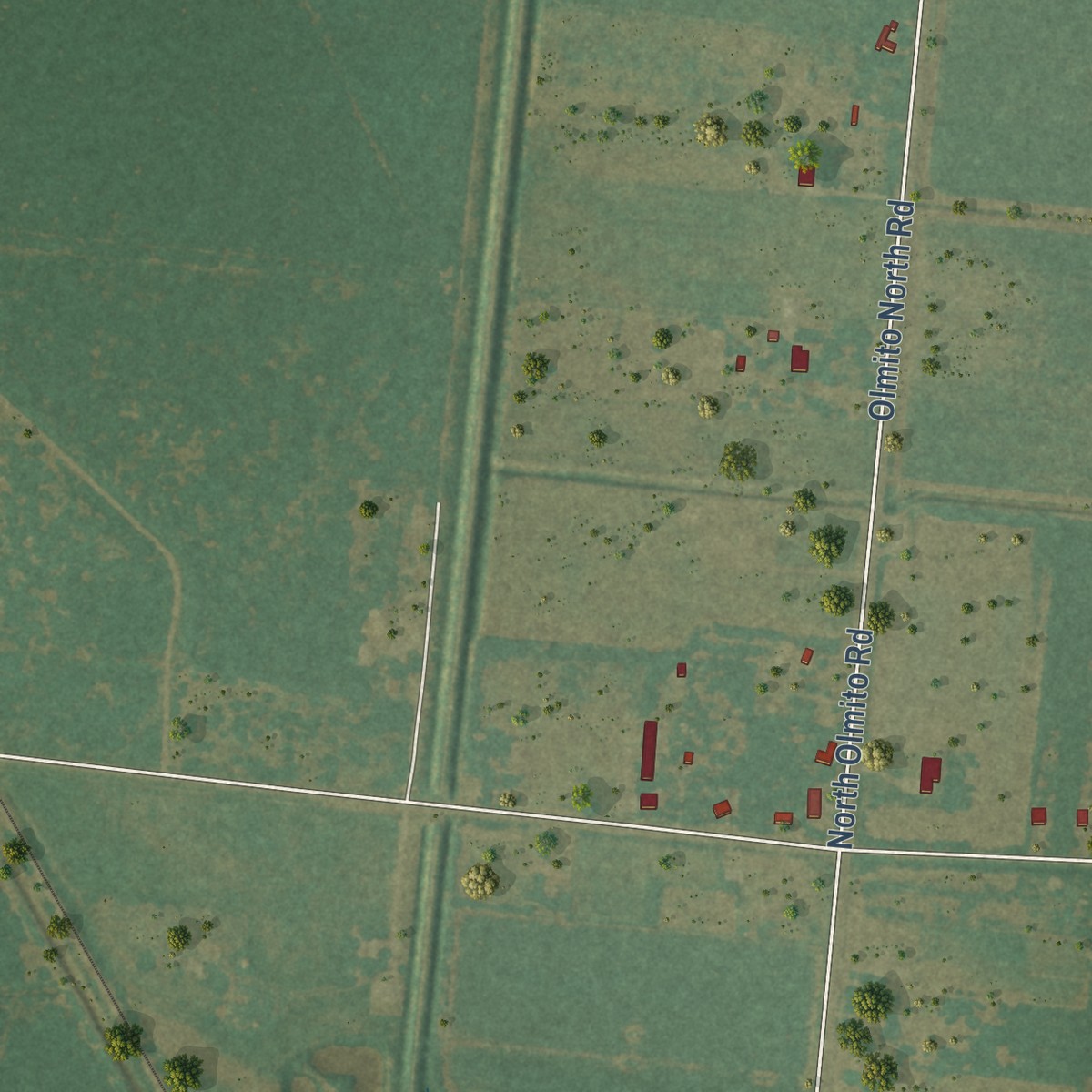 Second close-up of the map of Arroyo Gardens, Texas print showing more streets and buildings