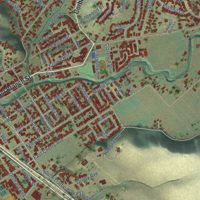 Second close-up of the map of Arroyo Grande, California print showing more streets and buildings