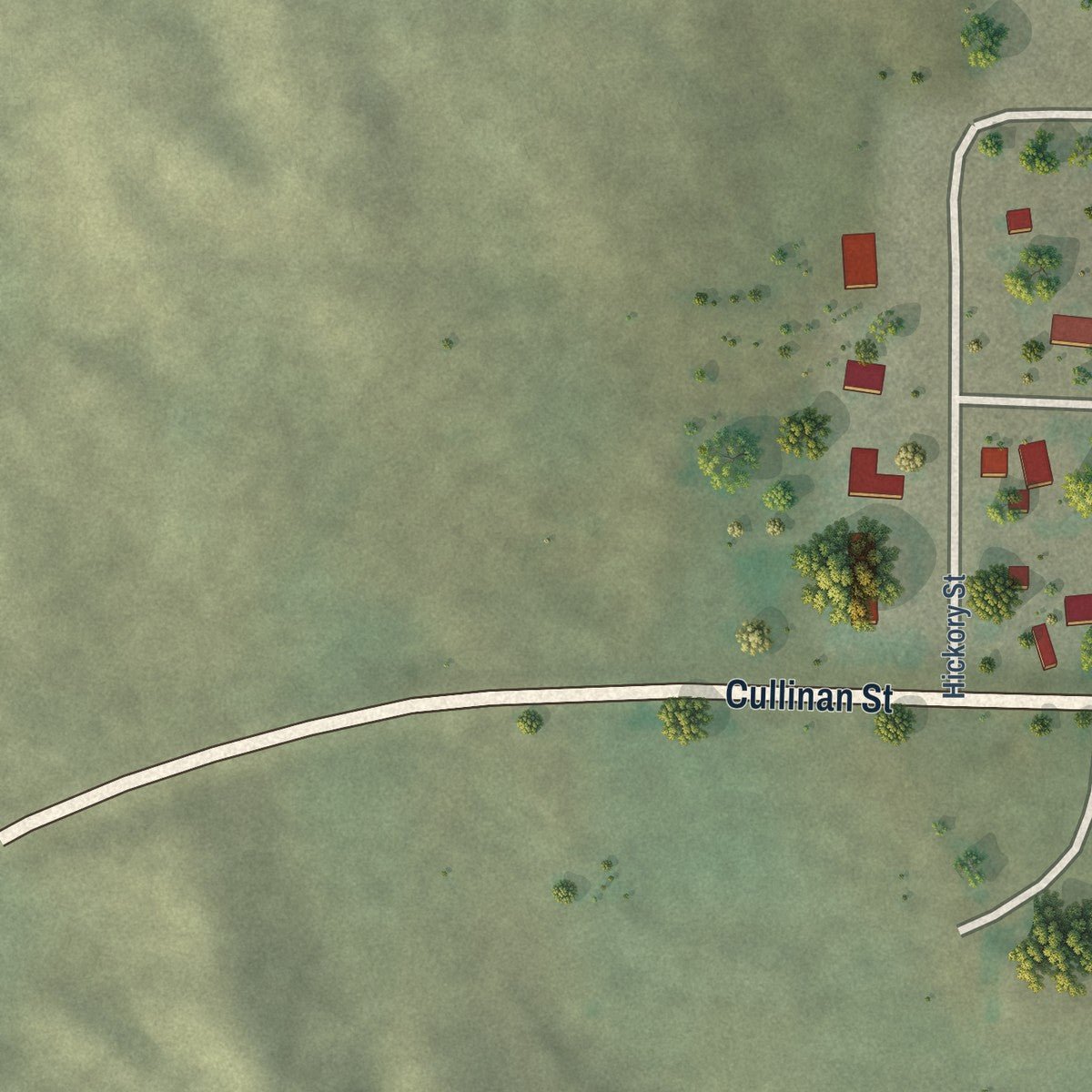 Second close-up of the map of Arthur, Nebraska print showing more streets and buildings