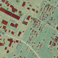 Second close-up of the map of Arthurtown, South Carolina print showing more streets and buildings