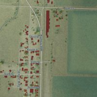 Second close-up of the map of Artois, California print showing more streets and buildings
