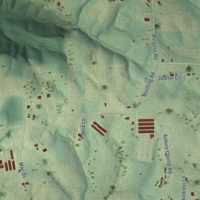 Second close-up of the map of Asbury, Alabama print showing more streets and buildings