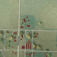 Second close-up of the map of Asbury, Missouri print showing more streets and buildings