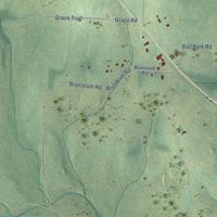 Second close-up of the map of Ash Flat, Arkansas print showing more streets and buildings