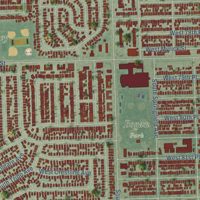 Second close-up of the map of Ashburn, Illinois print showing more streets and buildings