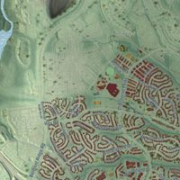 Second close-up of the map of Ashburn, Virginia print showing more streets and buildings