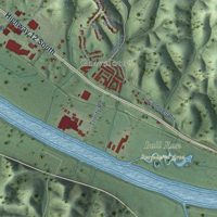 Second close-up of the map of Ashland City, Tennessee print showing more streets and buildings