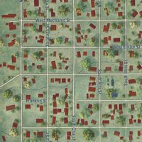 Second close-up of the map of Ashland, Illinois print showing more streets and buildings