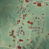 Second close-up of the map of Ashland, Mississippi print showing more streets and buildings