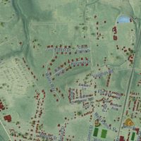 Second close-up of the map of Ashland, Virginia print showing more streets and buildings