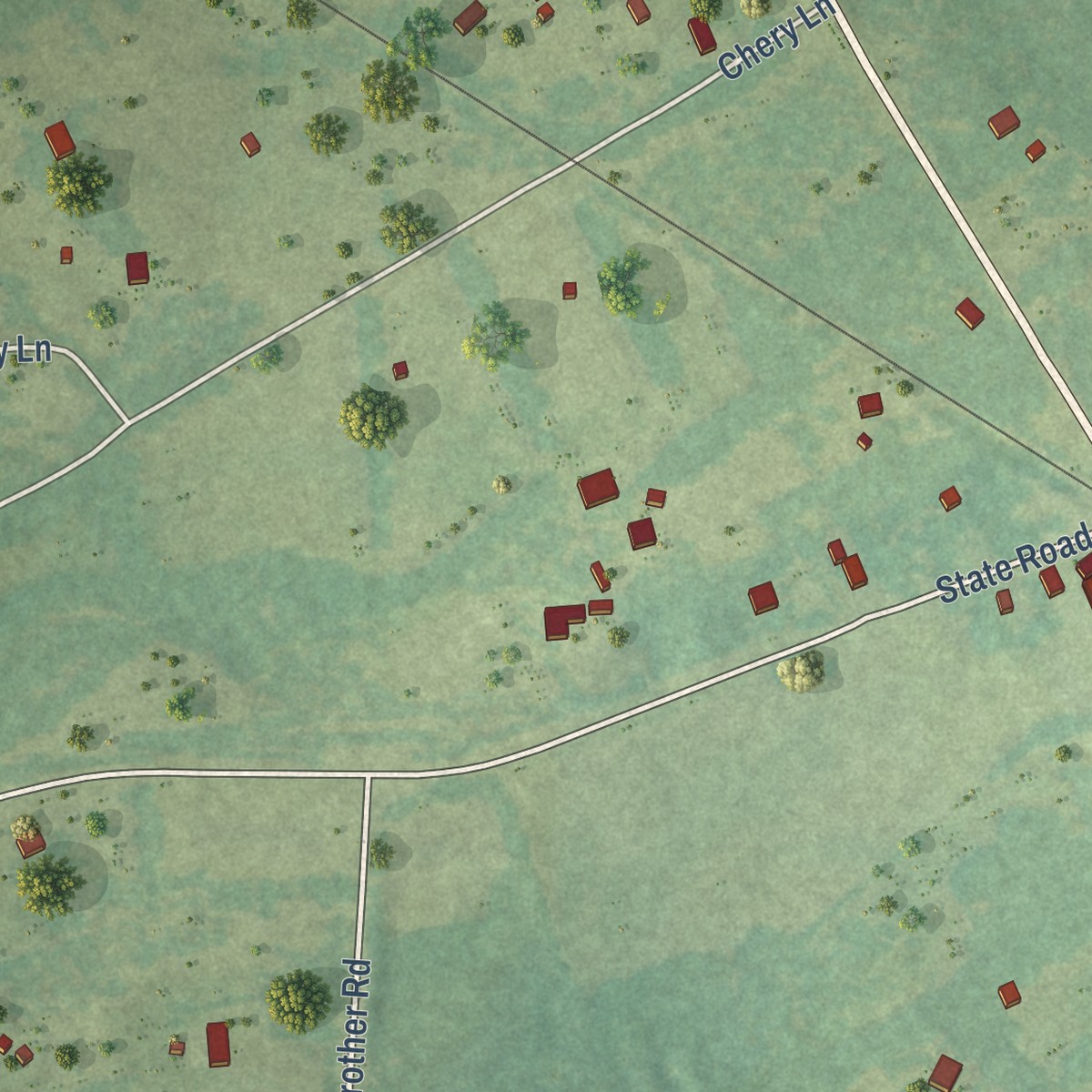 Second close-up of the map of Ashley Heights, North Carolina print showing more streets and buildings