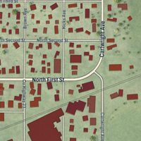 Second close-up of the map of Ashton, Illinois print showing more streets and buildings