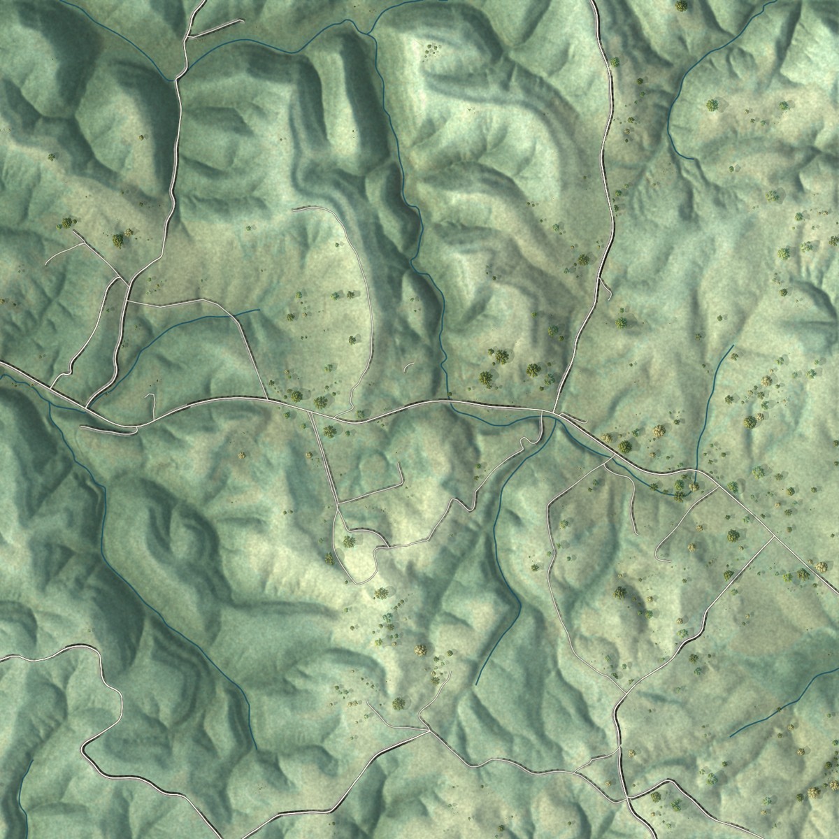 Second close-up of the map of Ashton, West Virginia print showing more streets and buildings