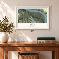 Asotin, Washington map, 12 x 18 inch print in a white frame in an entryway