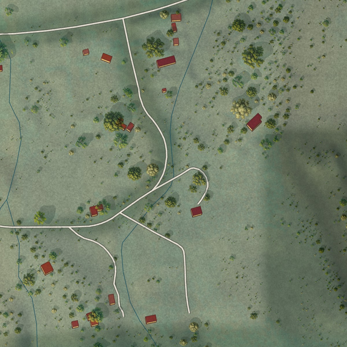 Second close-up of the map of Aspen Springs, California print showing more streets and buildings