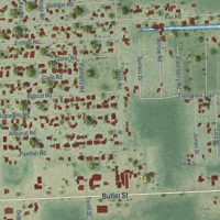 Second close-up of the map of Astor, Florida print showing more streets and buildings