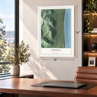 Athalia, Ohio map, 18 x 24 inch print in a white frame in a home office
