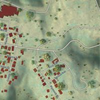 Second close-up of the map of Athens, West Virginia print showing more streets and buildings