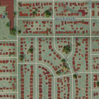 Second close-up of the map of Athmar Park, Colorado print showing more streets and buildings