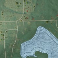 Second close-up of the map of Atlanta, Michigan print showing more streets and buildings