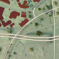 Second close-up of the map of Atlanta University Center, Georgia print showing more streets and buildings