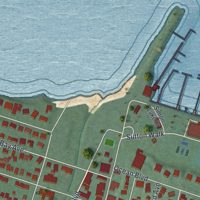 Second close-up of the map of Atlantic Highlands, New Jersey print showing more streets and buildings