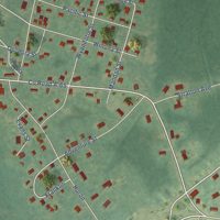 Second close-up of the map of Atlantic Mine, Michigan print showing more streets and buildings