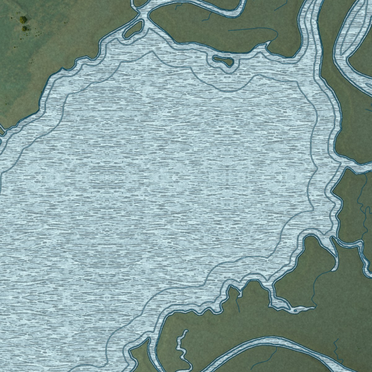 Second close-up of the map of Atlantic, Virginia print showing more streets and buildings
