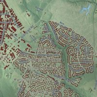 Second close-up of the map of Atlee, Virginia print showing more streets and buildings