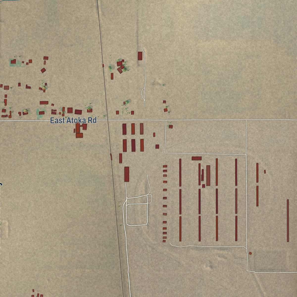 Second close-up of the map of Atoka, New Mexico print showing more streets and buildings